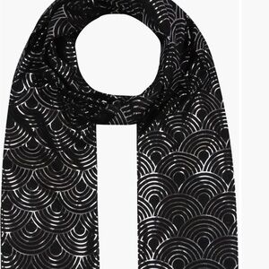 Kurt Geiger Elegant Black and Silver Women's Scarf